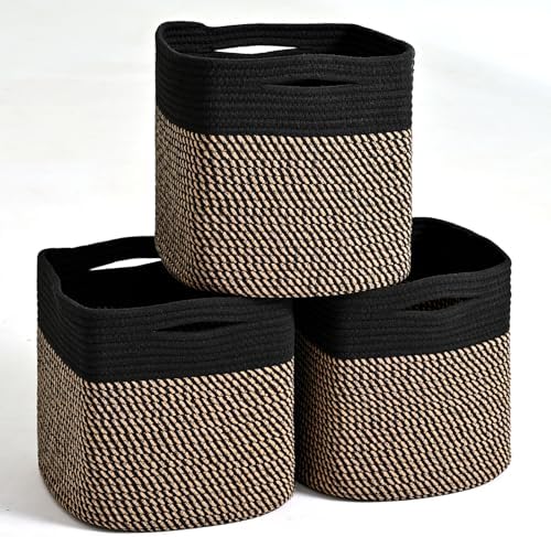 ICERZCZ 11 Inch Cube Storage Bins, Storage Cube Organizer Bins, Woven Cotton by ICERZCZ