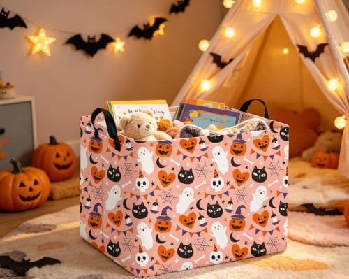 Rectangular Halloween Basket for Boys and Girls Kids Trick or Treat Pumpkin - Image 6