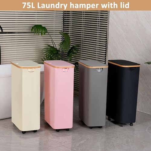 iEGrow 74L Laundry Basket with Wheels, Clothes Hamper - Image 6