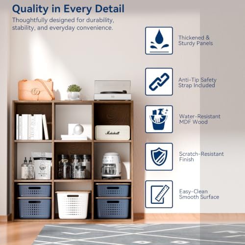 Whitmor 9 Cube Storage Organizer, Open Storage Display Bookshelf, Storage - Image 4