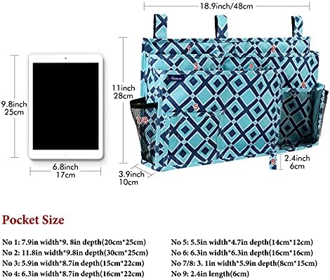 Surblue Bedside Caddy Hanging Bed Organizer Storage Bag Pocket - Image 5