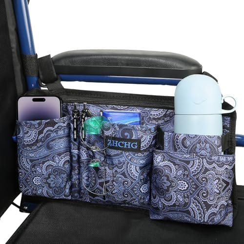 Wheelchair Side Bag, Wheel Chair Armrest Pouch Accessories by ZHCHG