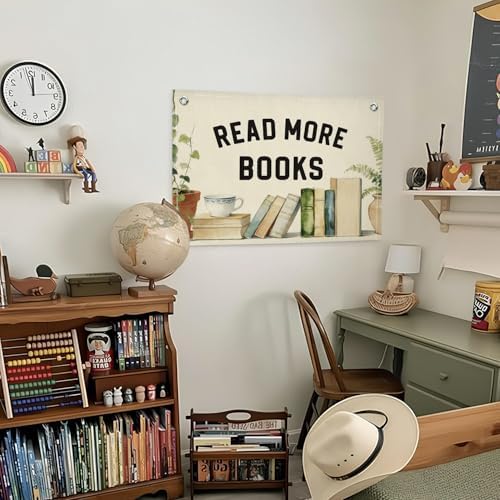 Lacama Reading Nook Decor Read More Books Linen Banner - Image 2