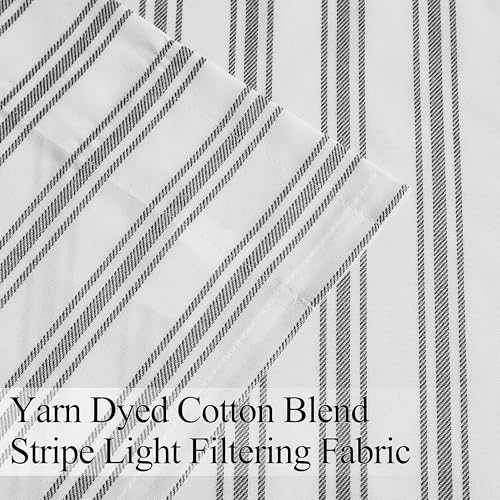 ZJDECOR Black White Cotton Blended Farmhouse Kitchen Curtains - Image 5