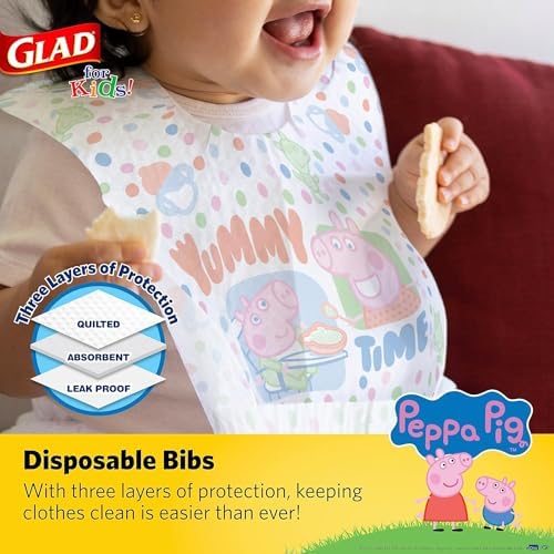 Glad for Kids Peppa Pig Paper Bibs - Image 2