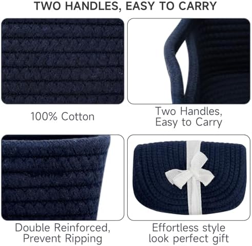 3 Pack Small Storage Baskets for Organizing, 11.8×7.8×5.1" - Image 6