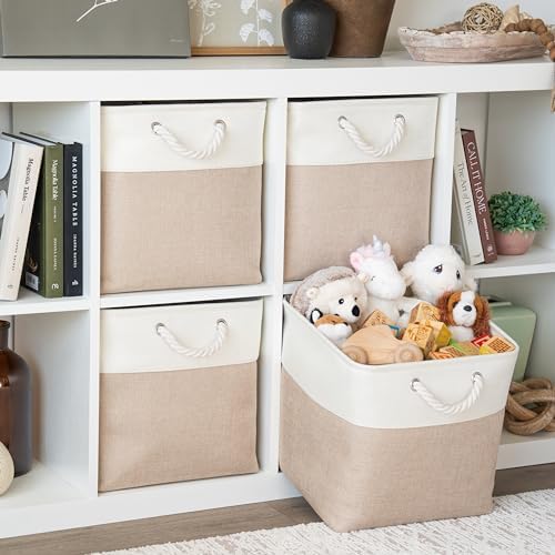 OrganiHaus 13x13 Cube Storage Bins, Rope Handles - Image 3