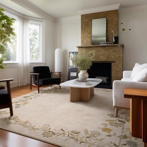 5x7 Area Rugs for Living Room: Washable Bedroom Rug Non Slip Large Carpet by palohom