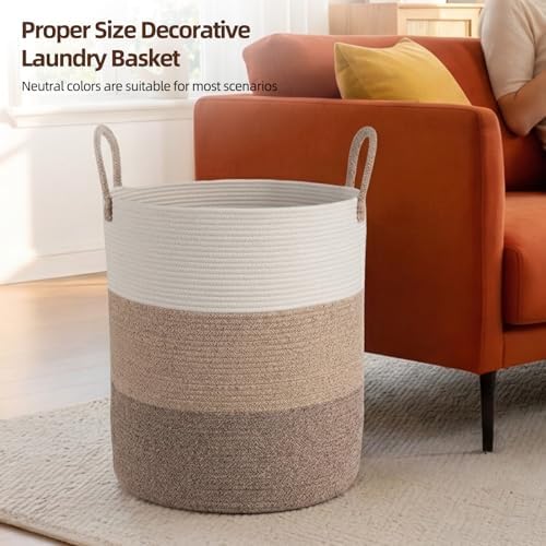 OIAHOMY 60L Nursery Hamper Laundry Basket Laundry Hamper Gradient Brown - Image 4