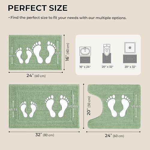 GRANNY SAYS Green Bathroom Rugs Set 3 Piece, Soft Microfiber Bath Mats - Image 2