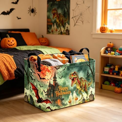 Halloween Dinosaur Ghost thriller basket, Empty Halloween basket, Horror and - Image 5