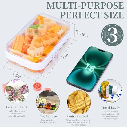 YOPCDJ 3 Pack Clear Hard Shell Zipper Case, Plastic Pouch - Image 3