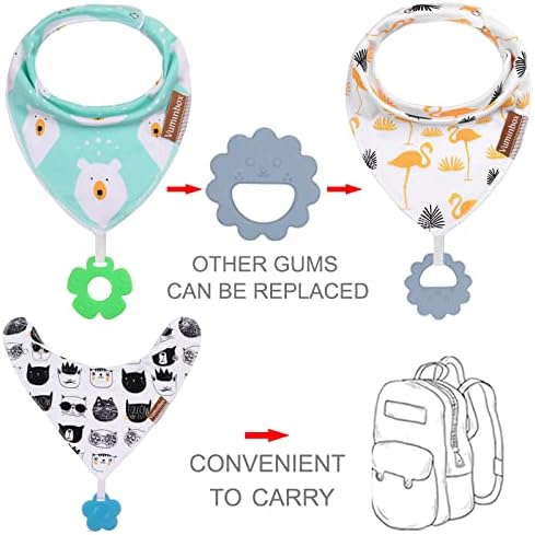 Baby Bandana Drool Bibs 6-Pack and Teething Toys 6-Pack Made - Image 3