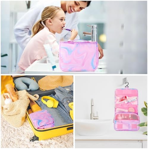 Pink Hanging Toiletry Bag for Girls, Travel Toiletry Bag for Teen Girls - Image 6