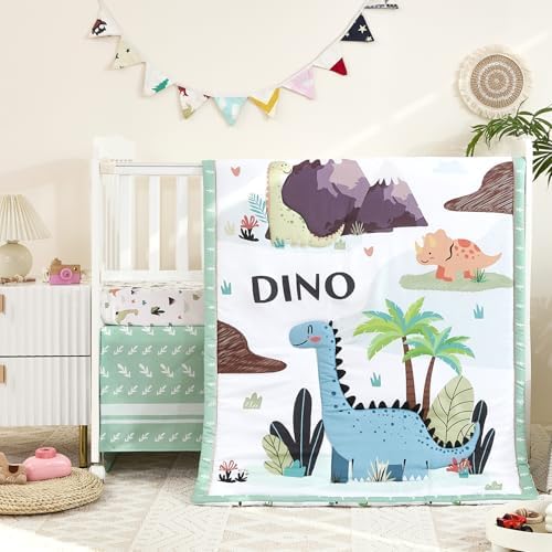 3-Piece Crib Bedding Set for Boys Girls by NacoMoco