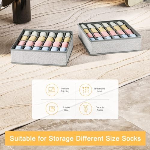 Joyoldelf Sock Drawer Organizer Underwear Organizer, 24 Cell Collapsible Closet - Image 4