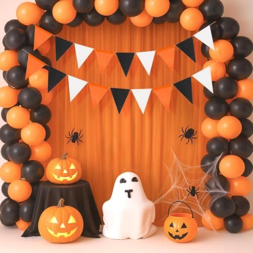 G2PLUS Halloween Bunting Pennant Banners Triangle Flag Black Orange - Image 6