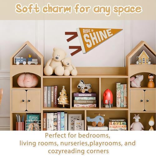 Kids Room Decor, Rise and Shine Inspirational Pennant Felt Banners Flags - Image 2