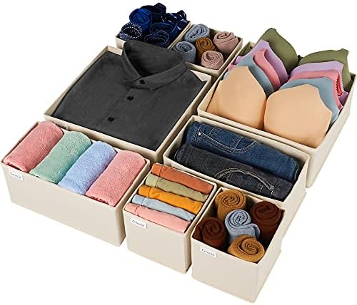 Criusia Drawer Organizer Clothes, 8 Pack Underwear Drawer Organizer, Foldable by Criusia