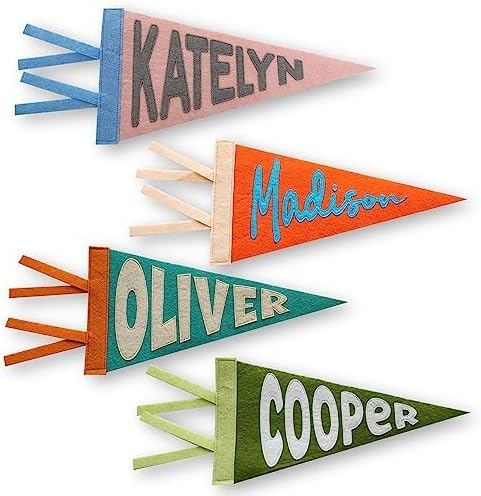Rosanbella Personalized Name Pennant, Custom Felt Wall Decor by Rosanbella