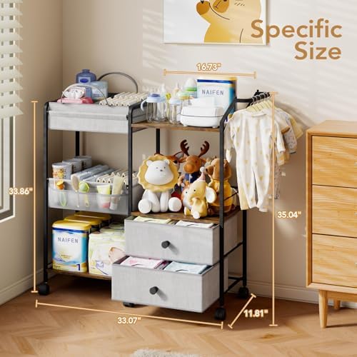 BBLIKE Diaper Caddy Organizer, Baby Storage Cart - Image 6