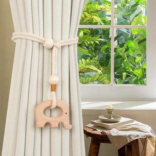 2 Pack Wooden Curtain Tiebacks - Image 2