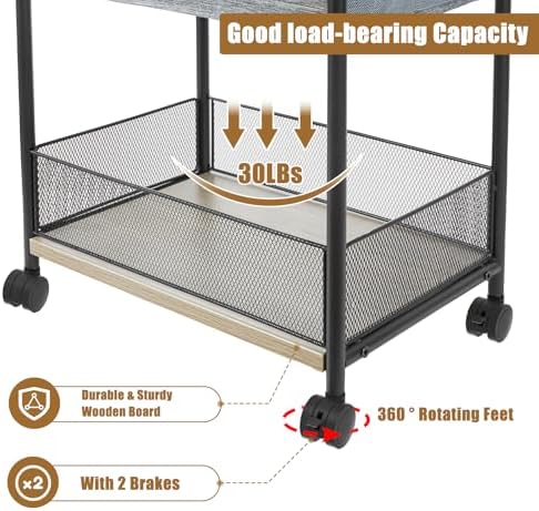3-Tier Baby Diaper Caddy Organizer and Storage Cart, Mobile Metal Utility Cart - Image 5