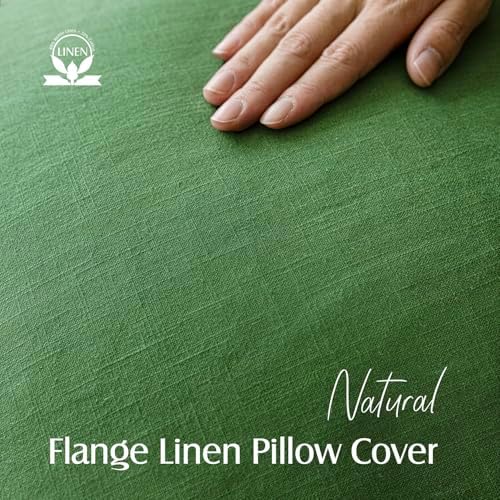 Foindtower Linen Solid Decorative Throw Pillow Covers 22x22 Forest Green - Image 2