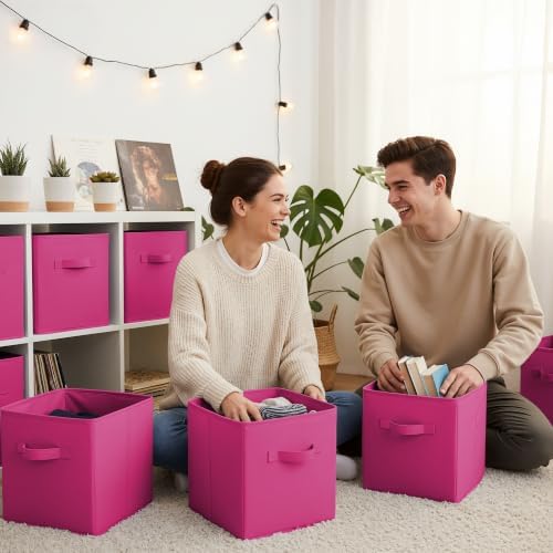 GRANNY SAYS 11 Inch Cube Storage Bin, Cube Organizer Bins, Rose Red - Image 3