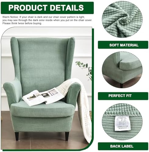 CRFATOP Wingback Chair Covers Wing Armchair Slipcovers - Image 2
