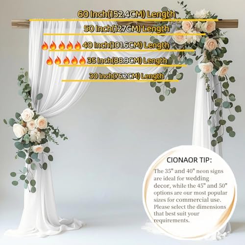 CIONAOR Custom Neon Sign, LED Wedding Backdrop Name Sign Customizable - Image 4
