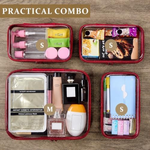 4 pcs Clear Zipper Pouches, Hard Shell Zipper Case, Toiletry Bag - Image 6