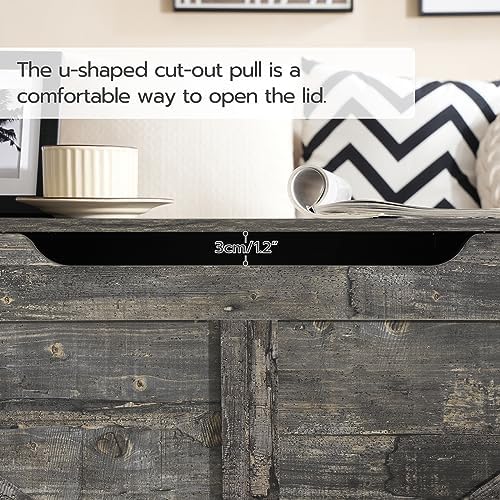 HOOBRO Storage Bench, 39.4” Retro Wooden Storage Chest - Image 7