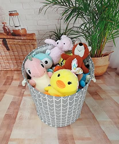 Round Laundry Basket Storage Bins Nursery Hamper Gift Baskets - Image 4