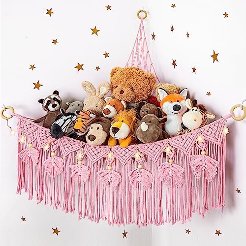 Macrame Stuffed Animal Storage by ANROYE