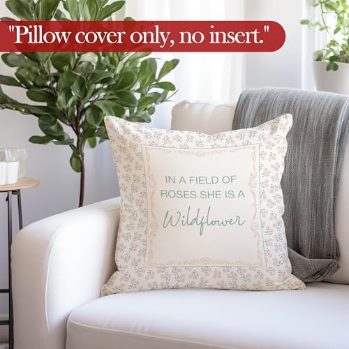 in A Field of Roses She is A Wildflower Throw Pillow Cover, Baby Girl Nursery - Image 4