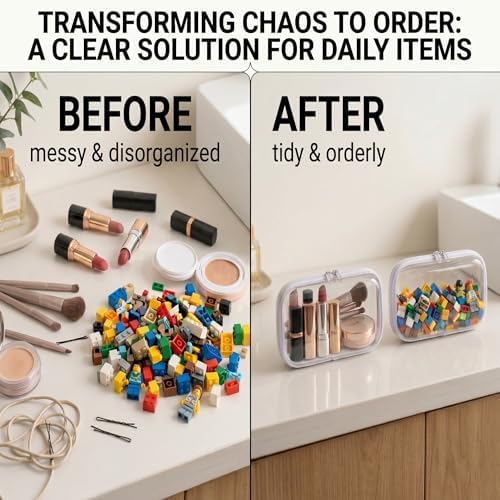 3 Pack Clear Hard Shell Zipper Case, Large Diaper Bag Organizer - Image 5