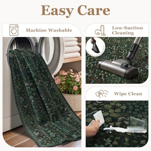 Whimsical Dark Green 2x3 Entry Rugs - Image 6
