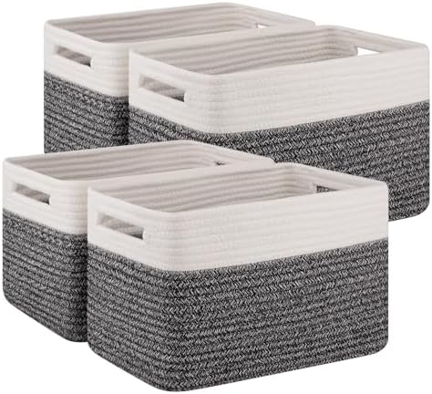 4 Pack Storage Baskets for Organizing, Woven Baskets for Shelves by SIXDOVE
