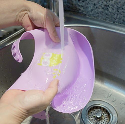 2-Pack Waterproof Silicone Baby Bib Lightweight Comfortable Easy-Wipe Clean - Image 5