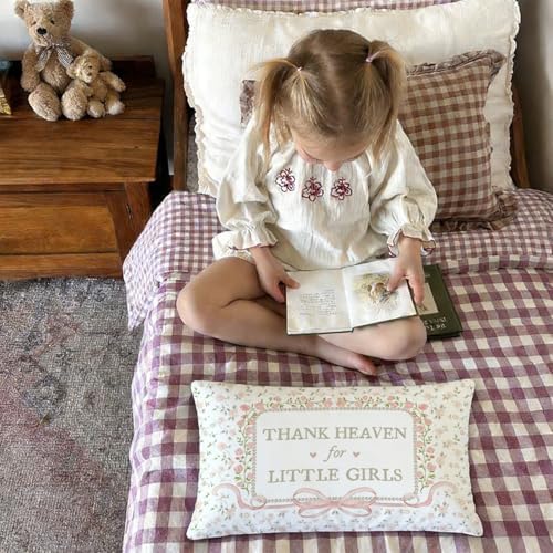 Pink Bow Floral 12x20 Pillow Cover - Image 2