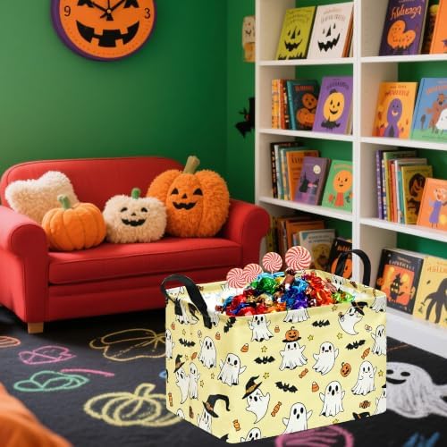 Halloween Basket Yellow Pumpkin Ghost Storage Toy bin - Image 4