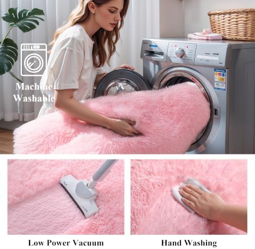 KCHOWUA Pink Fluffy Fuzzy Rug 2x6 - Image 5