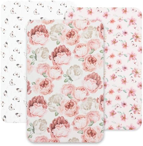 david's kids 3 Pack Mini Crib Sheets, Soft Breathable Premium Pack N Play Sheets by davidskids