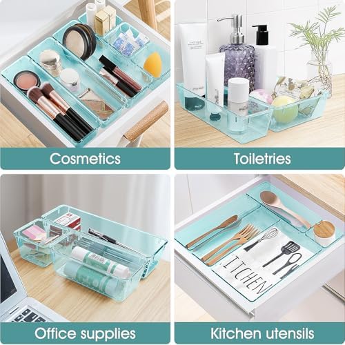 25 PCS Clear Plastic Drawer Organizer, Makeup Organizers and Storage Bins - Image 5