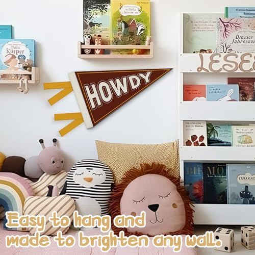 Western Cowboy Nursery Decor, Western Howdy Felt Banners Flags - Image 5