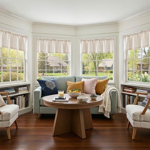 jinchan Linen Stripe Kitchen Valances - Image 4