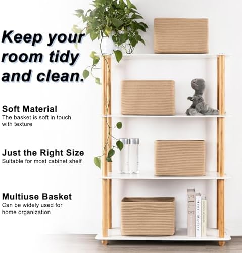 4 Pack Storage Baskets for Organizing, Woven Baskets for Shelves - Image 2