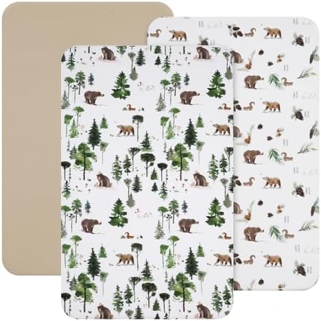 david's kids 3 Pack Mini Crib Sheets, Soft Breathable Premium Pack N Play Sheets by davidskids