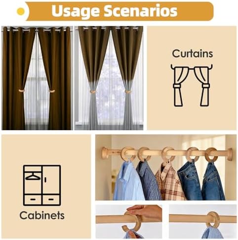 CGhardbay Magnetic Curtain Tiebacks Wood - Image 6